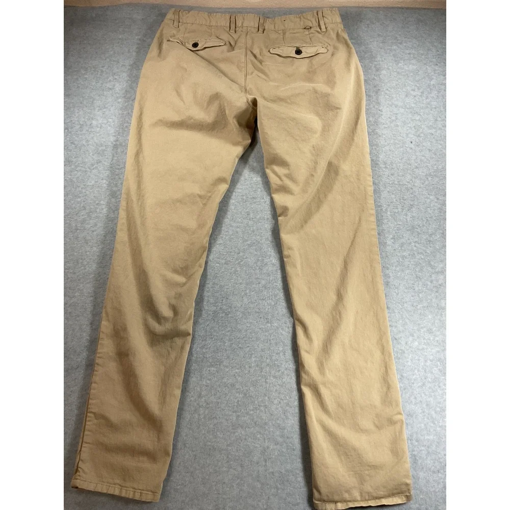 Zara Man Basic Collection Khaki Chino Pants Mens 34 Slim Fit Cotton Stretch 1763